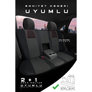 Ari Serisi Siyah Kırmızı Modüler Oto Koltuk Kılıfı Seti - Uyum Ve Dayanıklılık