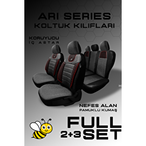 Ari Serisi Siyah Kırmızı Modüler Oto Koltuk Kılıfı Seti - Uyum Ve Dayanıklılık