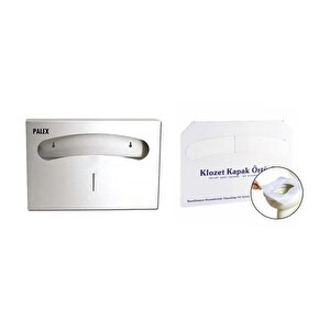 Klozet Kapak Örtüsü+palex Çelik Klozet Kapak Örtü Dispenseri İkili Set-3802-2
