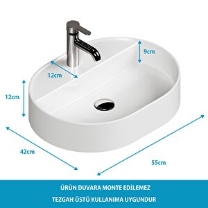 Bianzo Lavabo 55x 42 Cm. Beyaz