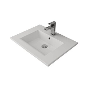 Milano Etajerli Lavabo 60 Cm Parlak Beyaz