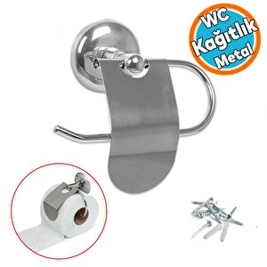 Tuvalet Kağıtlık Aparat Kapaklı Wc Kağıt Standı Paslanmaz Metal Sağlam Kaliteli Krom