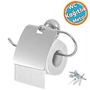 Wc Tuvalet Kağıtlık Aparat Kapalı Kağıt Standı Paslanmaz Metal Sağlam Vidalı Krom Renk