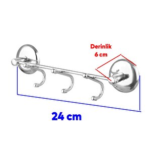 Banyo Lavabo Askı Vidalı Askılık 3'lü Metal Sağlam Aparat Krom Askılık Elbise Havlu Asma