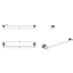 Orient Uzun Havluluk 50 Cm Krom 3002 0012