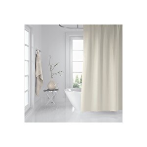 Banyo Duş Perdesi Krem 120x200 Perde Borusu Askı Aparatı 90x130 Hediyeli
