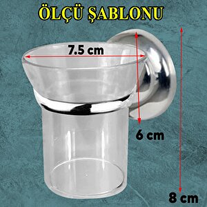 Yapışkanlı Diş Fırçalık Banyo Diş Fırçası Kabı Kutusu Krom Kristal