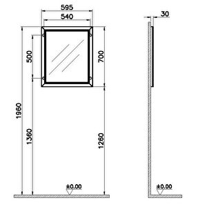 Vitra Valarte Aydınlatmalı Düz Ayna 65 Cm Mat Beyaz 62213 Beyaz