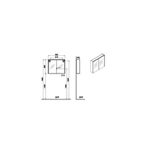 Vitra Core Dolaplı Ayna 80 Cm Led  66911 Beyaz