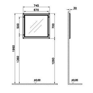 Vitra Valarte Aydınlatmalı Düz Ayna 80 Cm Mat Beyaz 62216