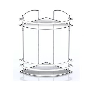 Tekno Tel Lm-008 2 Katlı Köşelik Banyo Rafı Şampuanlık Krom