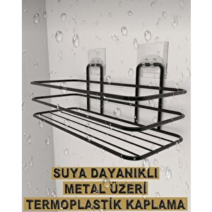 2 Adet Yapışkanlı Banyo Düzenleyici Rafı Banyo Askısı