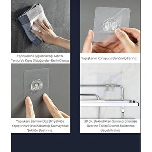 2 Adet Yapışkanlı Banyo Düzenleyici Rafı Banyo Askısı