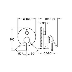 Grohe Essence 3 Yollu Yön Değiştiricili Tek Kollu Banyo Bataryası - 24169001