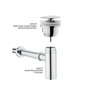 Vitra Origin Lavabo Sifonu Ve Süzgeç Seti - Krom