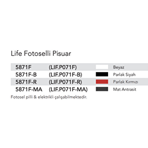 Tek Parçalar Lıfe Pısuvar Fotosellı Sıyah