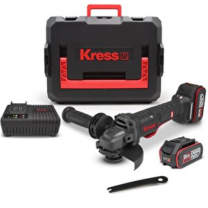 Kress Kuh04 20volt 4.0ah. Li-ion Çift Akülü 125mm Kömürsüz Profesyonel Şarjlı Devir Ayarlı Alttan Tetikli Avuç Taşlama
