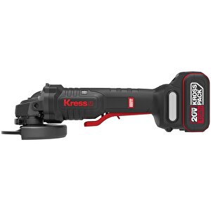 Kress Kuh04 20volt 4.0ah. Li-ion Çift Akülü 125mm Kömürsüz Profesyonel Şarjlı Devir Ayarlı Alttan Tetikli Avuç Taşlama