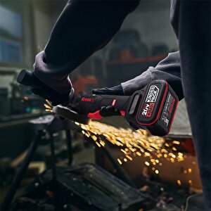 Kress Kuh04 20volt 4.0ah. Li-ion Çift Akülü 125mm Kömürsüz Profesyonel Şarjlı Devir Ayarlı Alttan Tetikli Avuç Taşlama