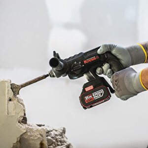 Kress Kuc60.2 20volt 4.0ah. 2.0j Li-ion Çift Akülü Şarjlı Kömürsüz Profesyonel Sds-plus Pnömatik Kırıcı/delici