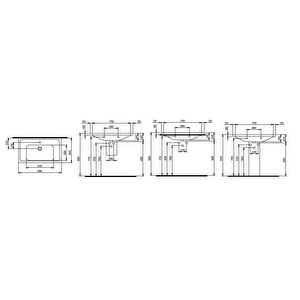 1008-001-0126 Tao Pro Etajerli Lavabo 85 Cm Parlak Beyaz
