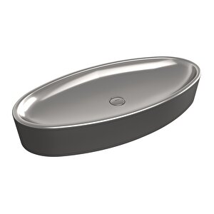 Vessel Elips Çanak Lavabo 85 Cm Parlak Gümüş 1014-401-0125