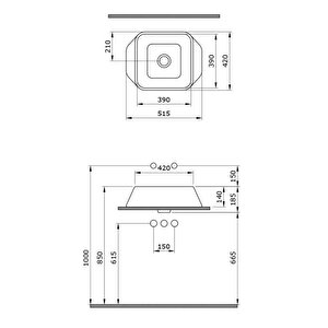 Firenze Çanak Lavabo 51 Cm Mat Beton 1005-069-0125