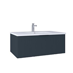 New Bella 80 Cm Lavabo Dolabı Blue Grey Kb710025 Beyaz