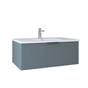 New Bella 80 Cm Lavabo Dolabı Blue Grey Kb710025 Beyaz