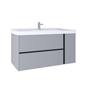 Linear 100 Cm Lavabo Dolabı Light Grey Kb710082 Beyaz