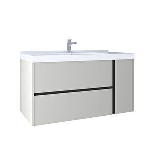 Linear 100 Cm Lavabo Dolabı Light Grey Kb710082 Beyaz