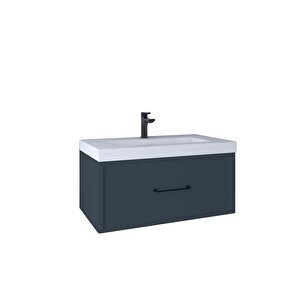 Frame 80 Cm Lavabo Dolabı Blue Grey Kb710020