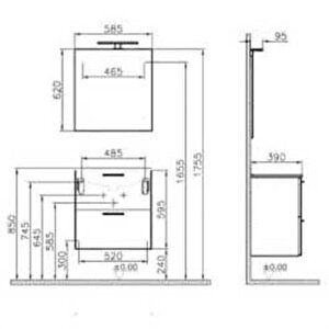 Vitra Mia Banyo Dolabı Seti 60 Cm Parlak Beyaz 75021 Beyaz