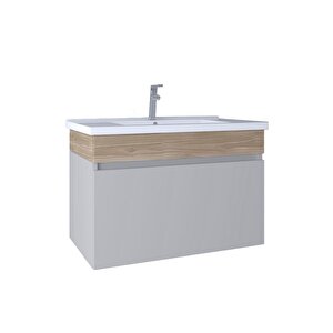 Harmony 80 Cm Lavabo Dolabı Light Grey Kb710014 Beyaz