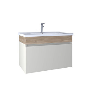 Harmony 80 Cm Lavabo Dolabı Light Grey Kb710014 Beyaz