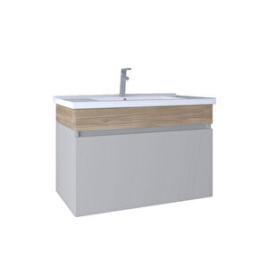 Harmony 80 Cm Lavabo Dolabı Light Grey Kb710014 Beyaz