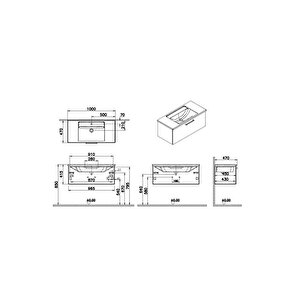 Vitra Root Flat Lavabo Dolabı 100cm 1 Çekmeceli Parlak Beyaz 68238 Beyaz
