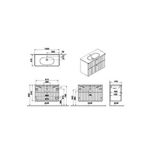 Vitra Root Groove Çekmeceli Lavabo Dolabı 100 Cm Mat Retro Yeşil 69463 Beyaz