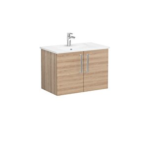 Vitra Root Flat Kapaklı Lavabo Dolabı 80 Cm Doğal Meşe 66386 Beyaz
