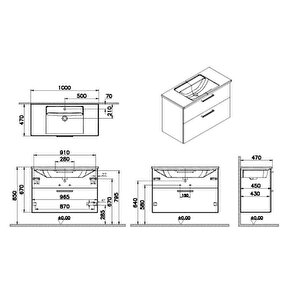 Vitra Root Lavabo Dolabı İki Çekmeceli 100 Cm Parlak Beyaz 68303 Beyaz
