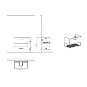 Glow 80 Cm Lavabo Dolabı Light Grey Kb710031