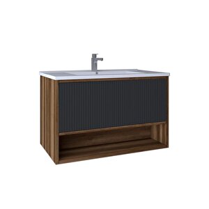 Elegant 80 Cm Lavabo Dolabı Miling Oak + Argento Kb710093 Beyaz