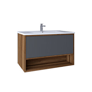 Elegant 80 Cm Lavabo Dolabı Miling Oak + Argento Kb710093 Beyaz