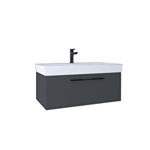 Glow 80 Cm Lavabo Dolabı Füme Kb710030 Beyaz