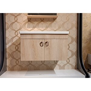 KLASS 80 CM BANYO DOLAP SETİ AYNA LAVABO DAHİL %100 MDF