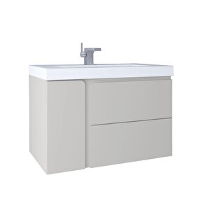 Future 80 Cm Lavabo Dolabı Vanilla Grey Kb100027 Beyaz