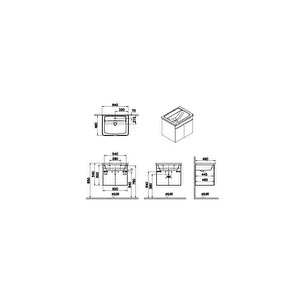 Vitra Quadrum Lavabo Dolabı 65 Cm Parlak Antrasit 66164 Beyaz