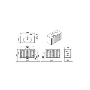 Vitra Root Groove Kapaklı Lavabo Dolabı 100 Cm Mat Beyaz 69310