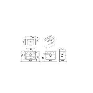 Vitra Root İki Çekmeceli Lavabo Dolabı 80 Cm Parlak Beyaz 66306 Beyaz