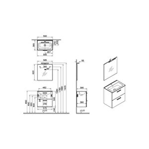 Vitra Mia Cordoba 60cm Banyo Dolabı Set